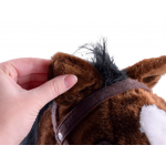 Hojdací koník Pony interaktívny 74 cm - tmavo-hnedý